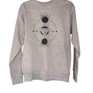 Grey Morbid New York Crewneck Astrology Moon Phase Sweatshirt